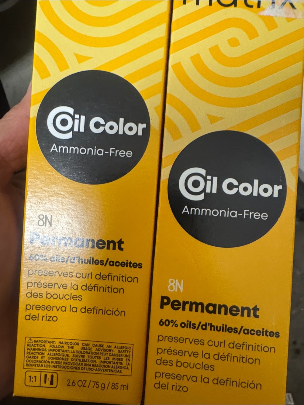 Matix Oil Color Ammonia-Free Permanent Hair Color 8N — Bright Yellow Packaging
